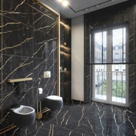 Piso Ceramico Polido 60x120cm Caixa 2,18m² Karina Black Gold Retificado - 68020