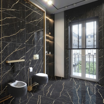 Piso Ceramico Polido 60x120cm Caixa 2,18m² Karina Black Gold Retificado - 68020