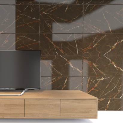 Piso Cerâmico Polido 60x120cm Caixa 2,18m² Karina Ombra Di Carvaggio Retificado - 68006