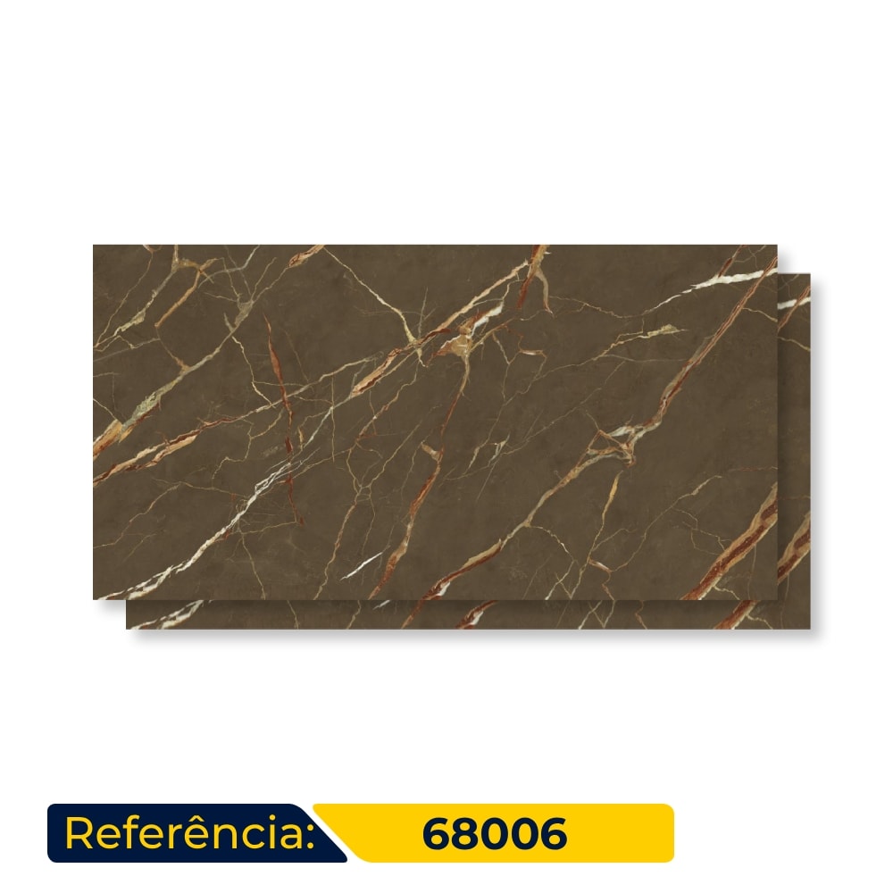 Piso Cerâmico Polido 60x120cm Caixa 2,18m² Karina Ombra Di Carvaggio Retificado - 68006