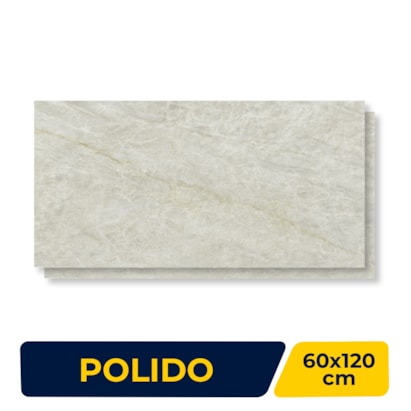 Piso Cerâmico Polido 60x120cm Caixa 2,18m² Karina Taj Mahal Retificado - 68025