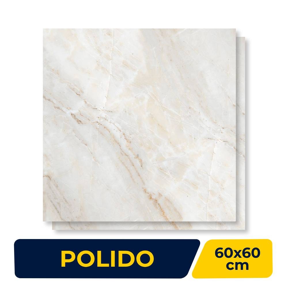 Piso Cerâmico Polido 60x60cm Caixa 2,47m² Lume Atenas Retificado