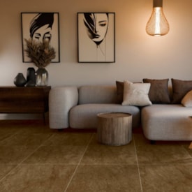 Piso Cerâmico Polido 60x60cm Caixa 2,47m² Lume Baviera Bronze Retificado