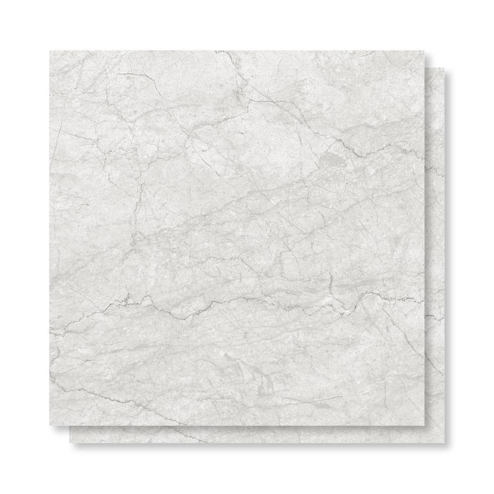 Piso Cerâmico Polido 60x60cm Caixa 2,47m² Lume Baviera Gris Retificado