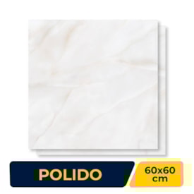 Piso Cerâmico Polido 60x60cm Caixa 2,47m² Lume Cristallo Retificado