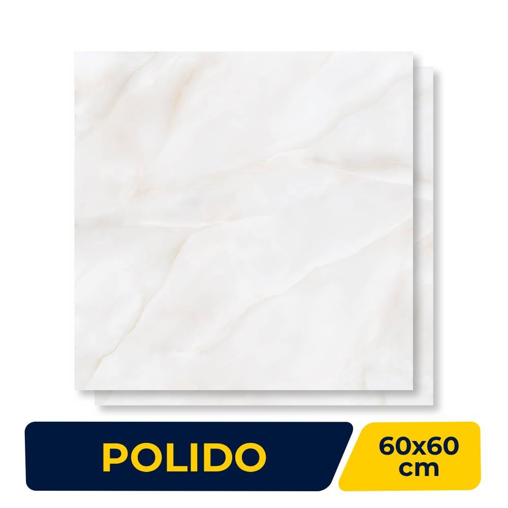 Piso Cerâmico Polido 60x60cm Caixa 2,47m² Lume Cristallo Retificado