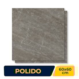 Piso Cerâmico Polido 60x60cm Caixa 2,47m² Lume Fênix Grigio Retificado