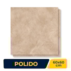 Piso Cerâmico Polido 60x60cm Caixa 2,47m² Lume Veneto Bege Retificado