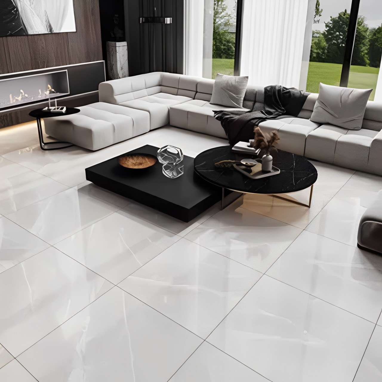 Piso Cerâmico Polido 60x60cm Caixa 2,47m² Lume Veneto Retificado