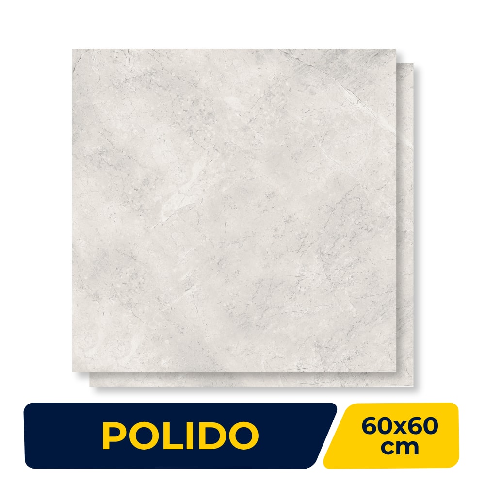 Piso Cerâmico Polido 60x60cm Caixa 2,47m² Lume Veneto Retificado