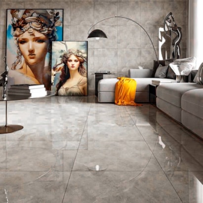 Piso Cerâmico Polido 60x60cm Caixa 2,47m² Lume Veneto Retificado