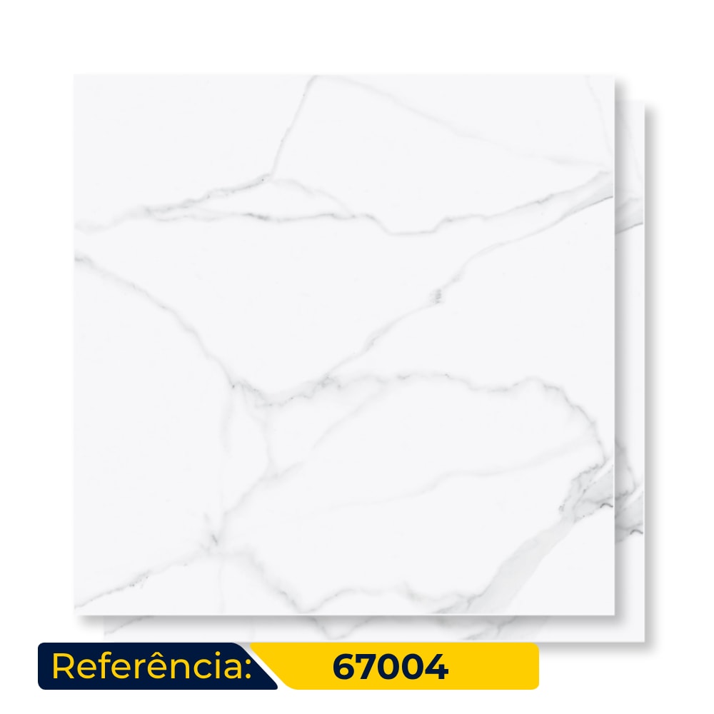 Piso Cerâmico Polido 60x60cm Caixa 2,48m² Karina Altissimo Cinza Retificado - 67004