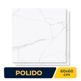 Piso Cerâmico Polido 60x60cm Caixa 2,48m² Karina Altissimo Cinza Retificado - 67004