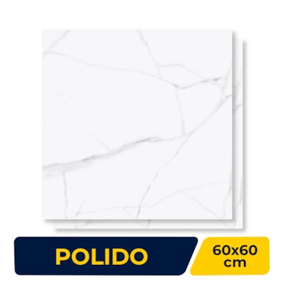 Piso Cerâmico Polido 60x60cm Caixa 2,48m² Karina Altissimo Cinza Retificado - 67004