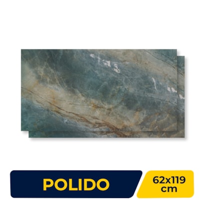 Piso Cerâmico Polido 62x119cm Caixa 2,20m² Lume Astúrias Retificado