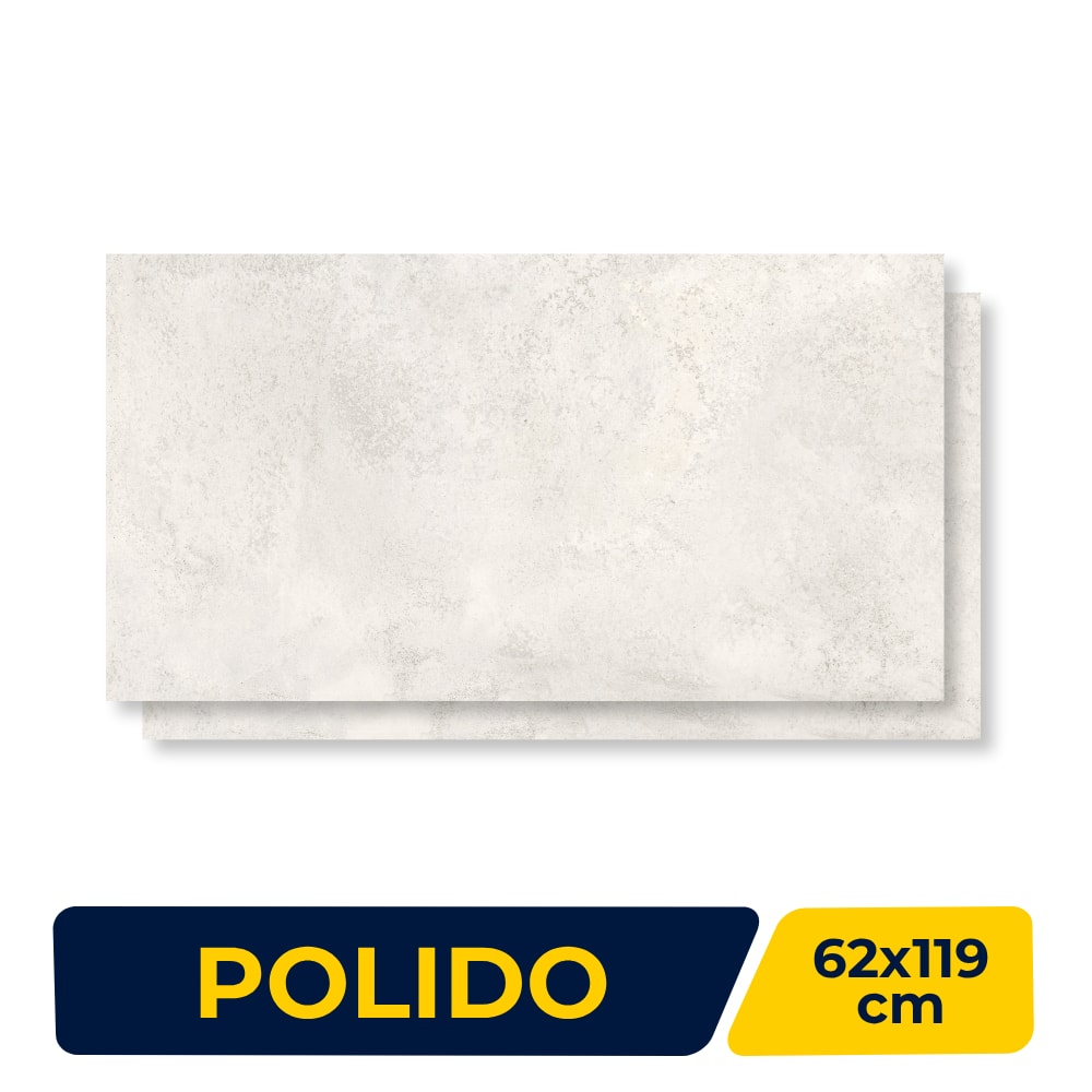 Piso Cerâmico Polido 62x119cm Caixa 2,20m² Lume Limestone Gris Retificado