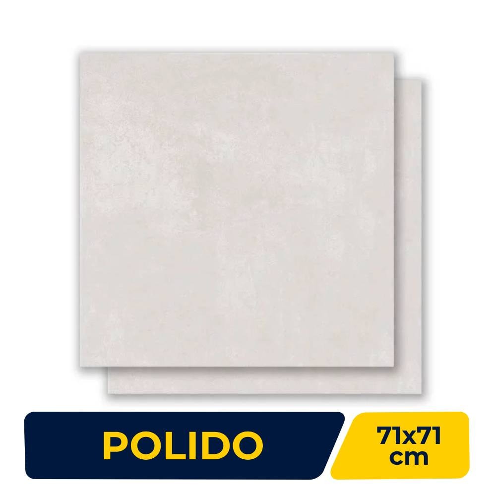 Piso Cerâmico Polido 71x71cm Caixa 2,52m² Duragres Alvorada Cinza Retificado - 2326