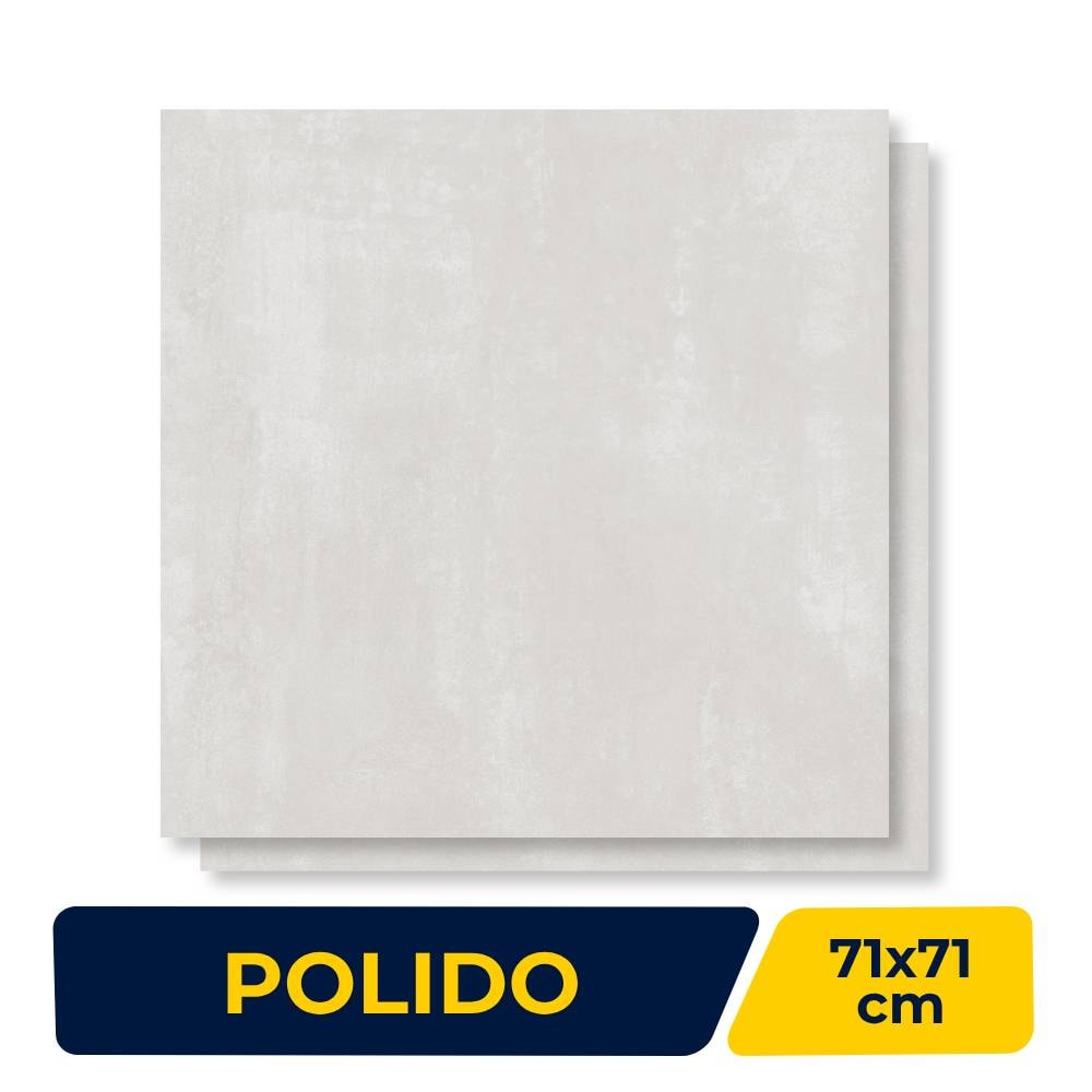 Piso Cerâmico Polido 71x71cm Caixa 3,02m² Duragres Alvorada Cinza Retificado - 2966-A