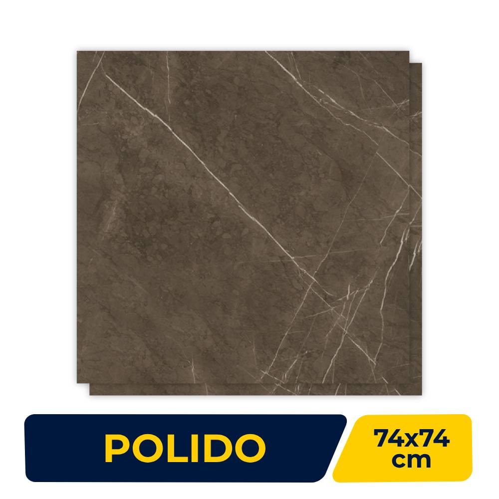 Piso Cerâmico Polido 74x74 Caixa 2,19m² Inout Filira Retificado - 70820R