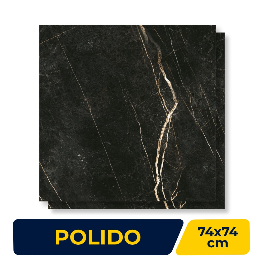 Piso Cerâmico Polido 74x74cm Caixa 2,19m² Inout Retificado - PPI-70910