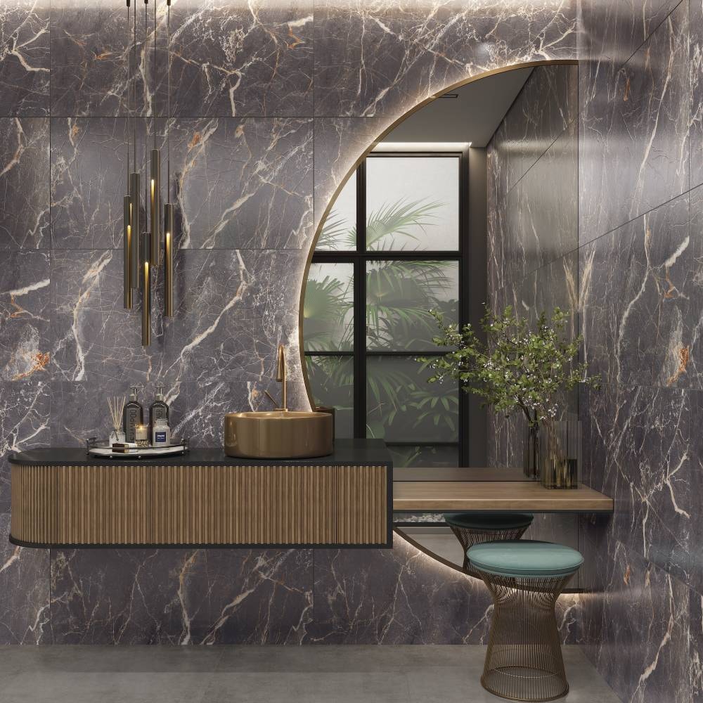 Piso Cerâmico Polido 74x74cm Caixa 2,22m² Incopisos Concret Gray Retificado - 574009