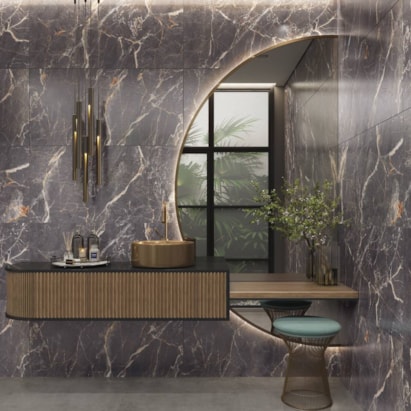 Piso Cerâmico Polido 74x74cm Caixa 2,22m² Incopisos Concret Gray Retificado - 574009