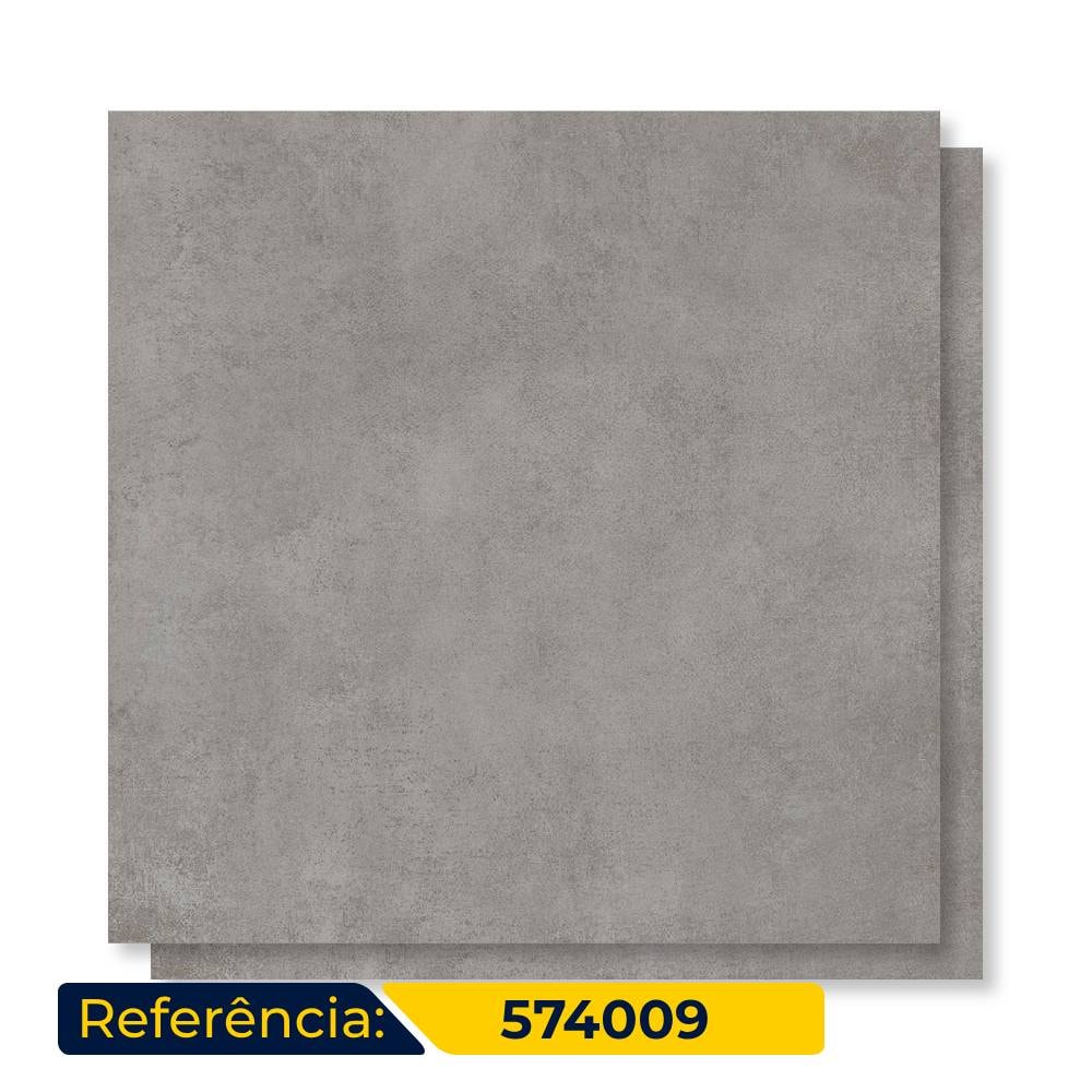 Piso Cerâmico Polido 74x74cm Caixa 2,22m² Incopisos Concret Gray Retificado - 574009