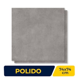 Piso Cerâmico Polido 74x74cm Caixa 2,22m² Incopisos Concret Gray Retificado - 574009