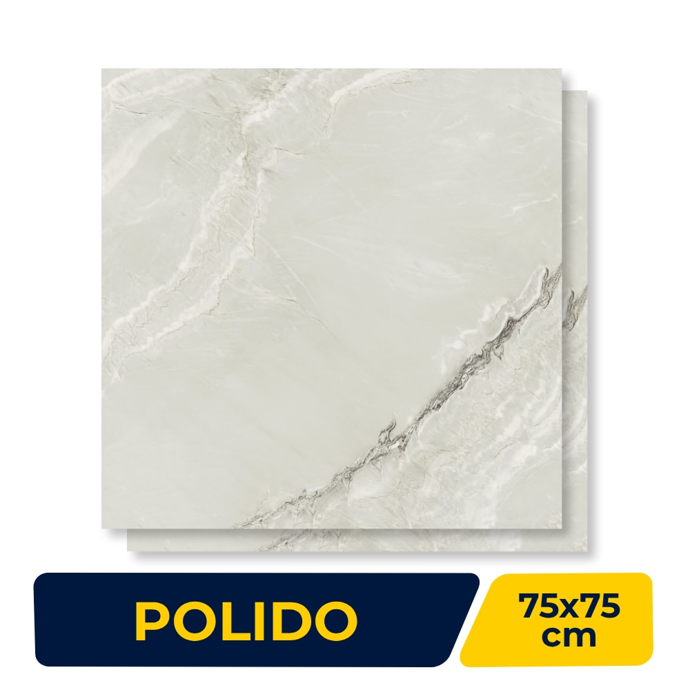 Piso Cerâmico Polido 75x75cm Caixa 2,23m² Karina Apuano Retificado - 75034