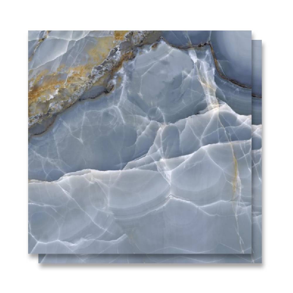 Piso Cerâmico Polido 75x75cm Caixa 2,23m² Karina Onix Blue HD Retificado - 75007