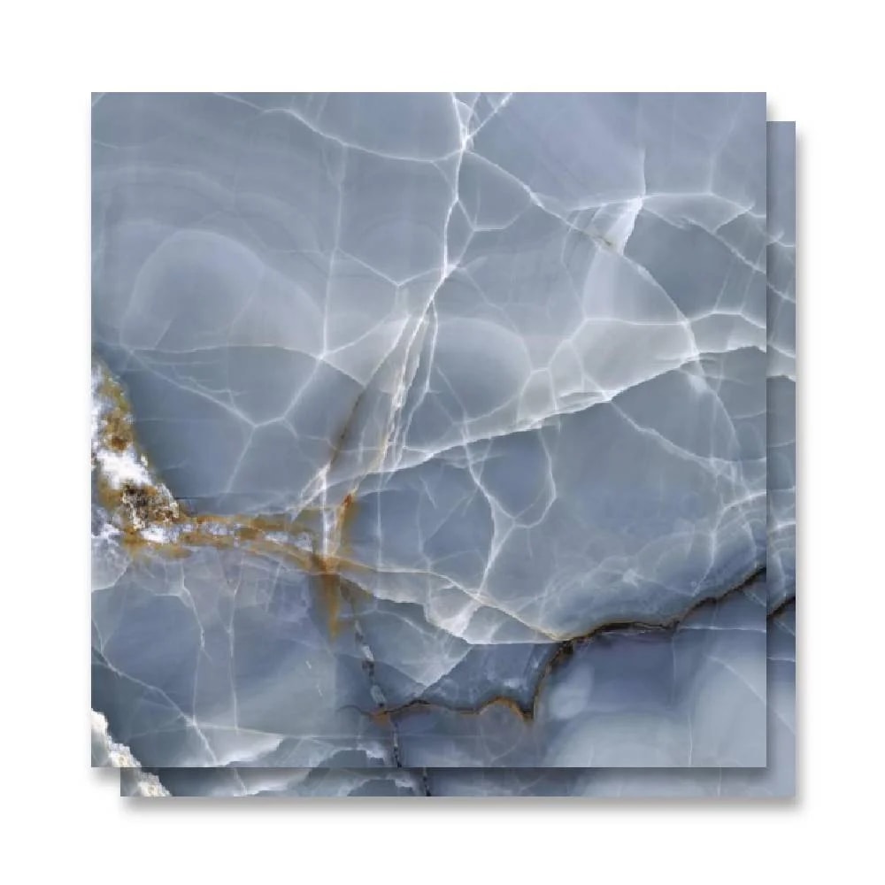 Piso Cerâmico Polido 75x75cm Caixa 2,23m² Karina Onix Blue HD Retificado - 75007