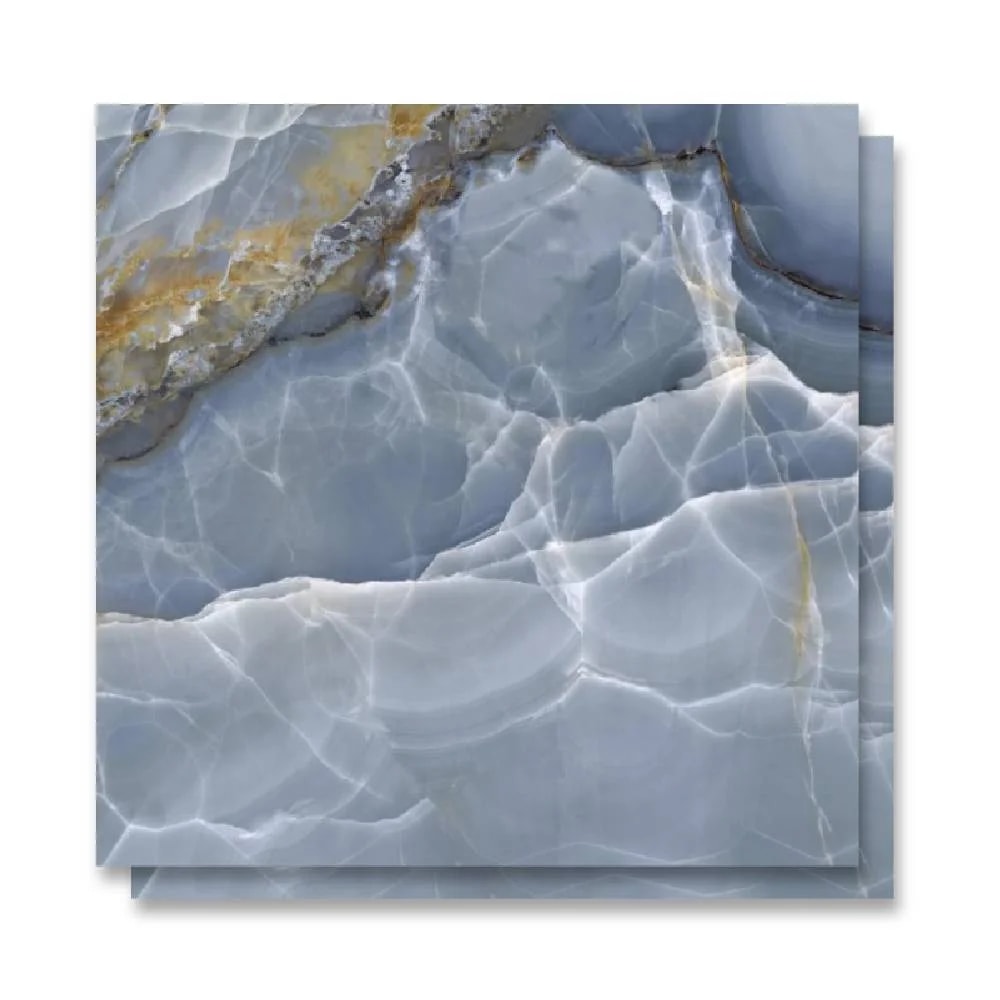Piso Cerâmico Polido 75x75cm Caixa 2,23m² Karina Onix Blue HD Retificado - 75007