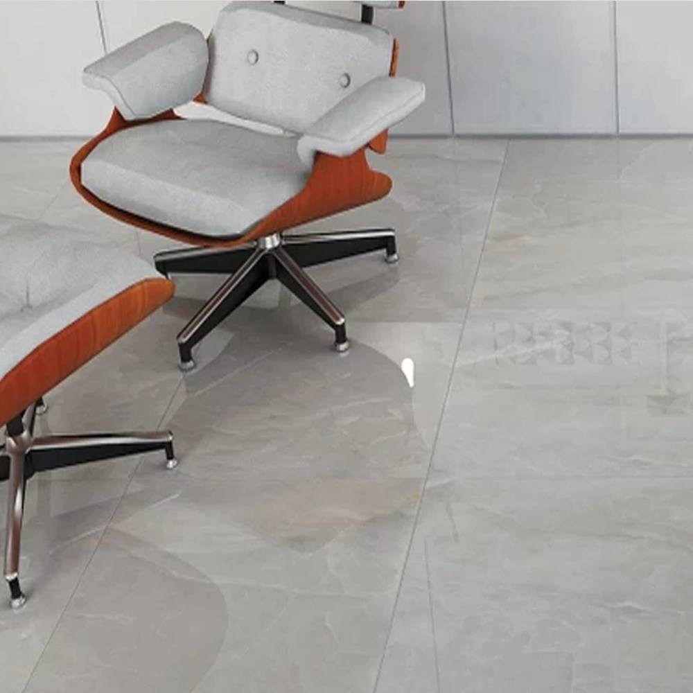 Piso Cerâmico Polido 75x75cm Caixa 2,23m² Karina Onix Silver HD Retificado - 75013