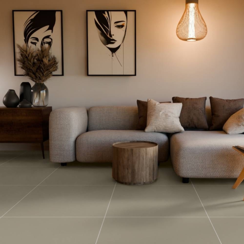 Piso Cerâmico Polido 75x75cm Caixa 2,81m² Lume Avório Bege Retificado