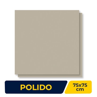 Piso Cerâmico Polido 75x75cm Caixa 2,81m² Lume Avório Bege Retificado