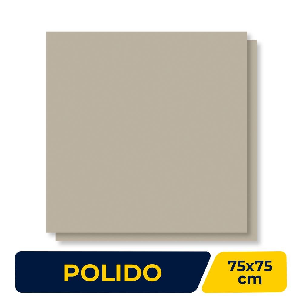 Piso Cerâmico Polido 75x75cm Caixa 2,81m² Lume Avório Bege Retificado