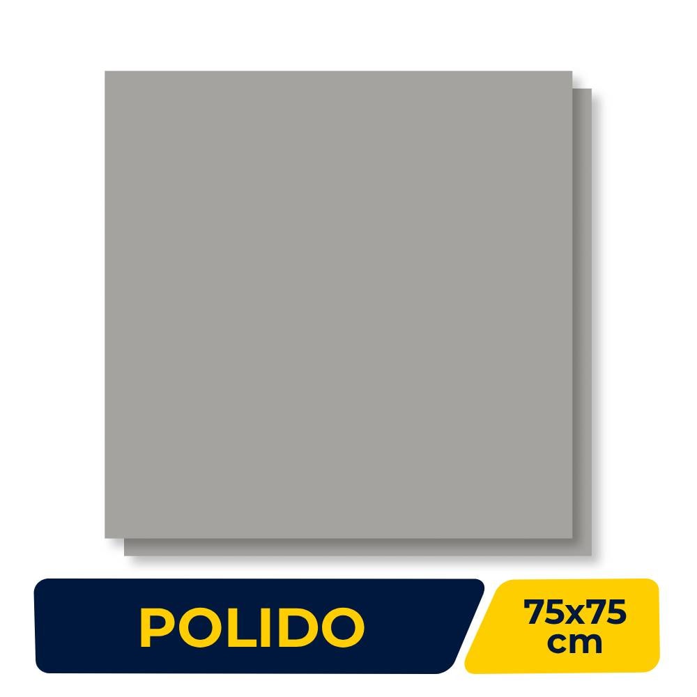 Piso Cerâmico Polido 75x75cm Caixa 2,81m² Lume Avório Cinza Retificado