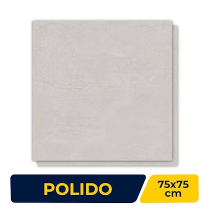 Piso Cerâmico Polido 75x75cm Caixa 2,81m² Lume Bristol Acero Retificado