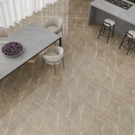 Piso Cerâmico Polido 75x75cm Caixa 2,81m² Lume Calabria Brown Retificado