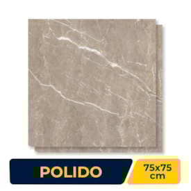 Piso Cerâmico Polido 75x75cm Caixa 2,81m² Lume Calabria Brown Retificado