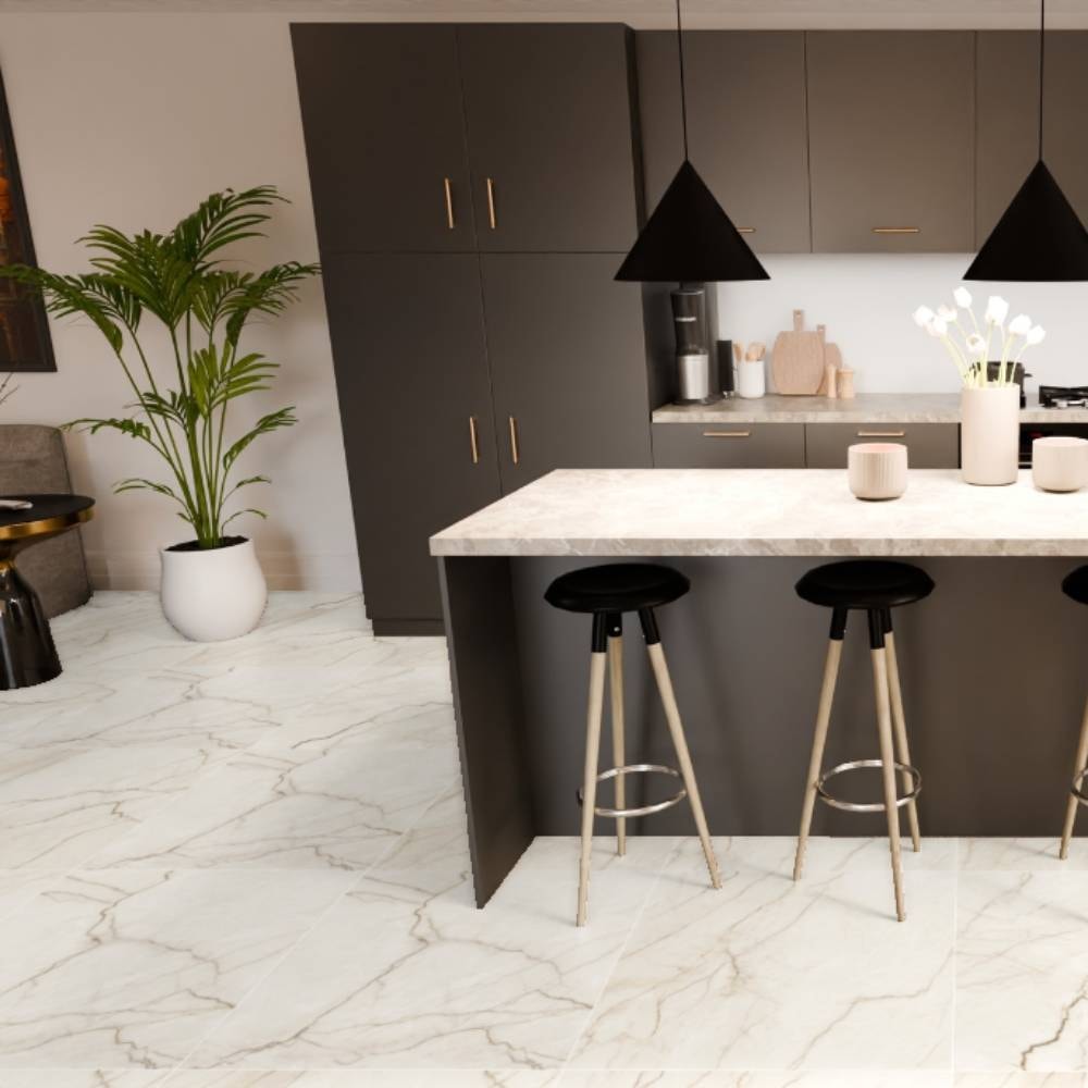 Piso Cerâmico Polido 75x75cm Caixa 2,81m² Lume Modena Bege Retificado