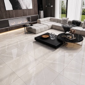 Piso Cerâmico Polido 75x75cm Caixa 2,81m² Lume Pulpis Bege Retificado