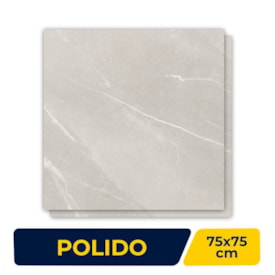 Piso Cerâmico Polido 75x75cm Caixa 2,81m² Lume Pulpis Cinza Retificado