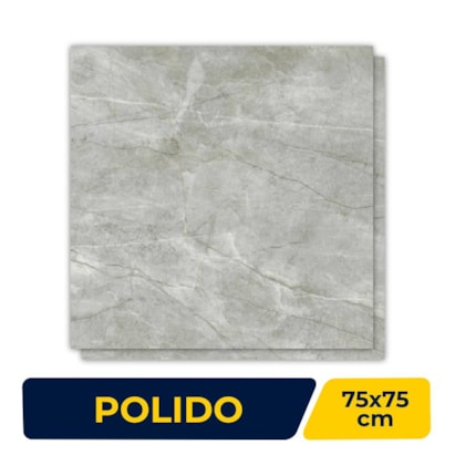 Piso Cerâmico Polido 75x75cm Caixa 2,81m² Lume Safira Green Retificado