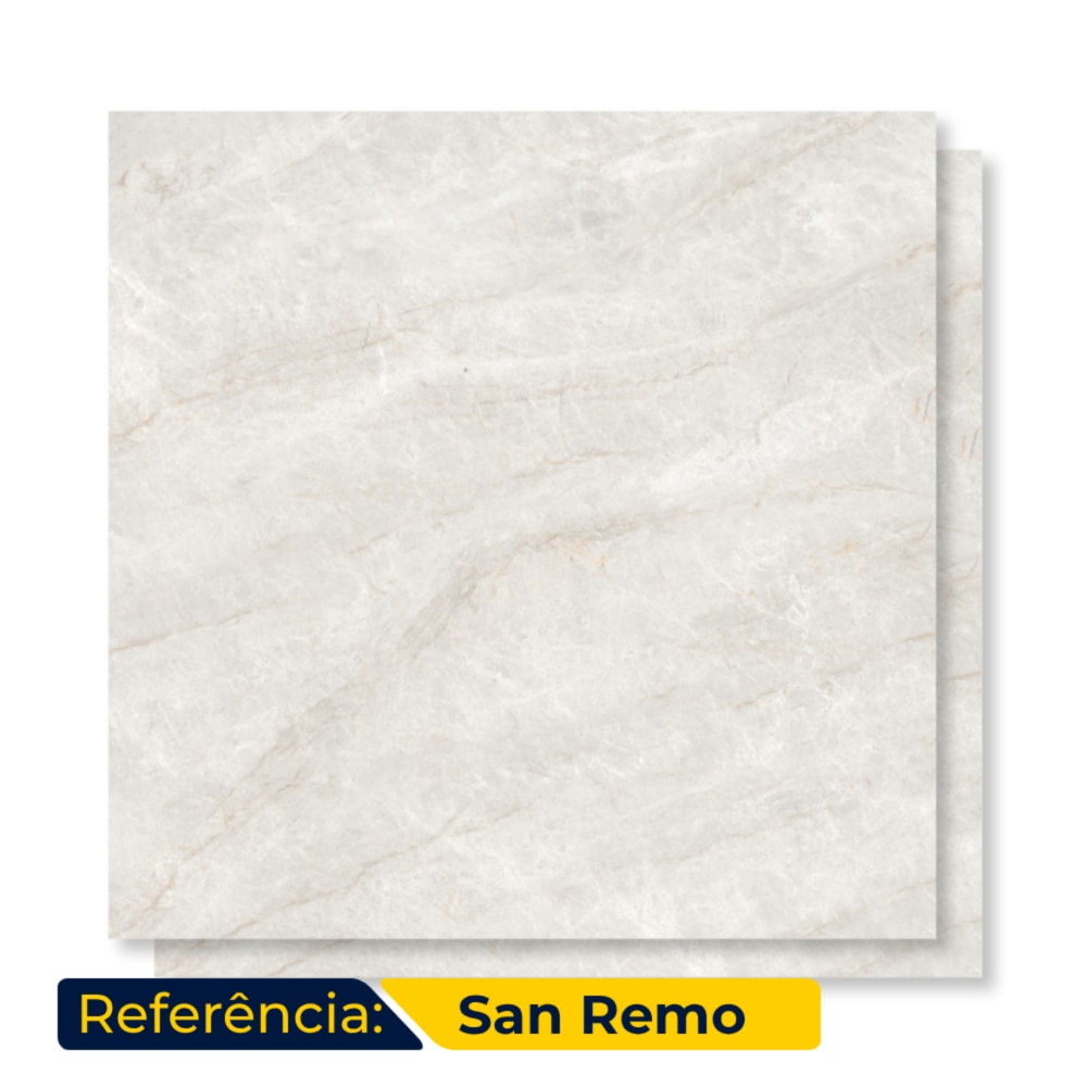 Piso Cerâmico Polido 75x75cm Caixa 2,81m² Lume San Remo Retificado