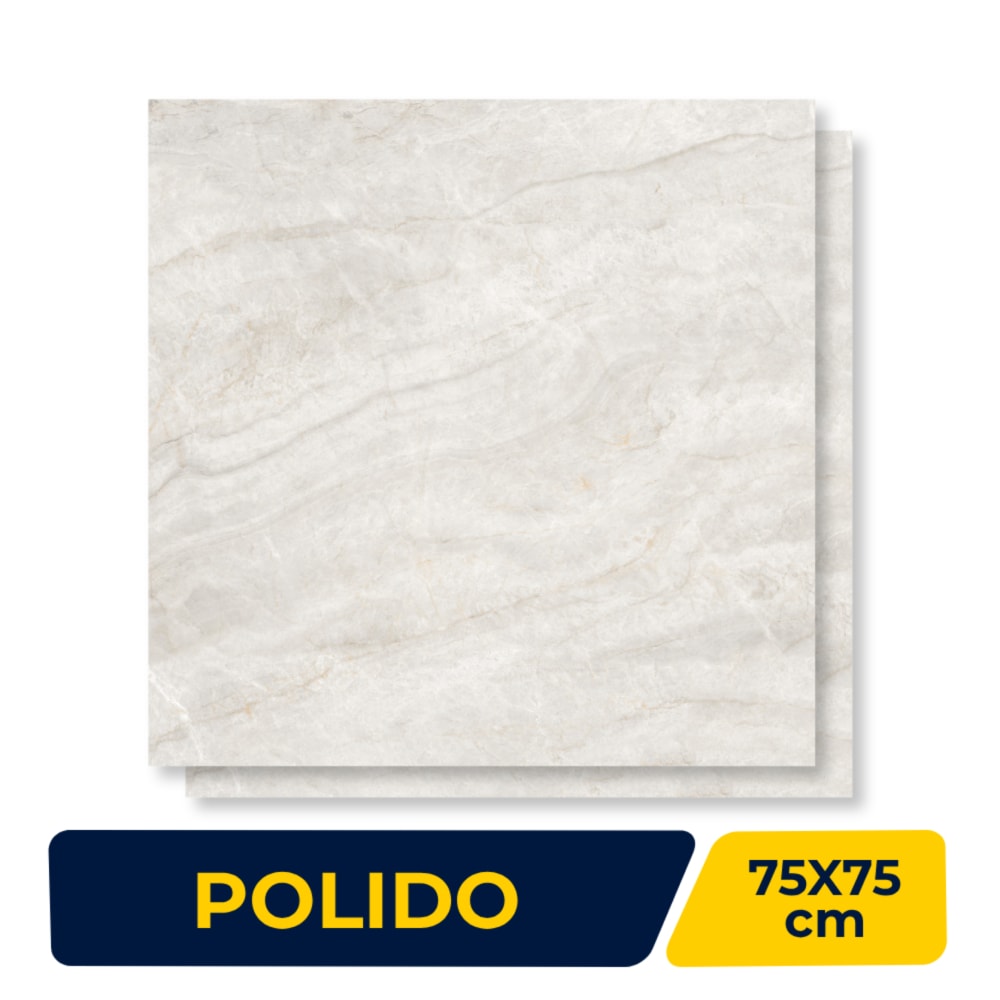 Piso Cerâmico Polido 75x75cm Caixa 2,81m² Lume San Remo Retificado