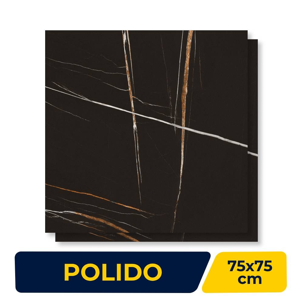 Piso Cerâmico Polido 75x75cm Caixa 2,81m² Lume Supreme Retificado
