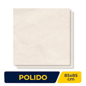 Piso Cerâmico Polido 85x85cm Caixa 2,14m² Lume Allure Crema Retificado