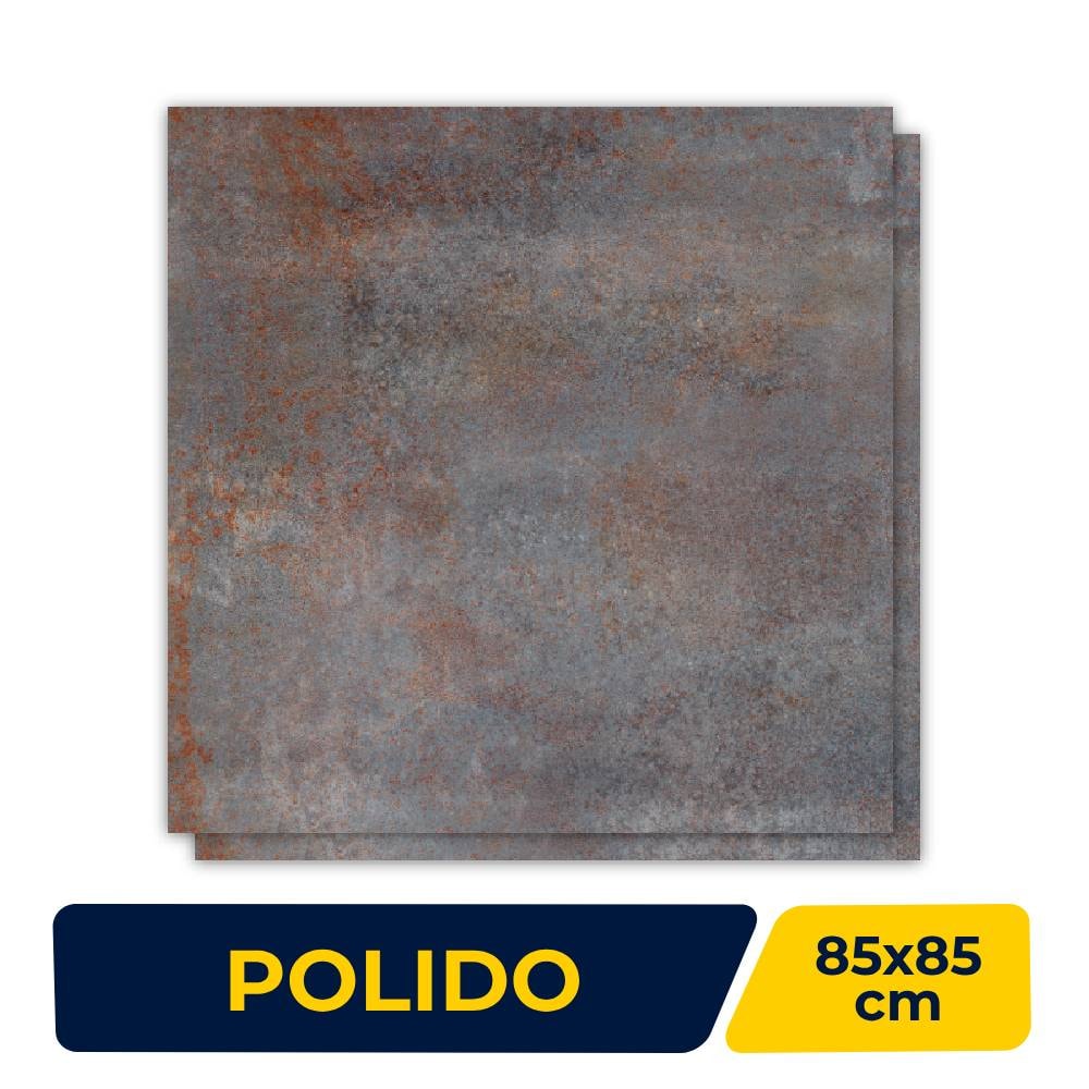 Piso Cerâmico Polido 85x85cm Caixa 2,14m² Lume Kronos Retificado