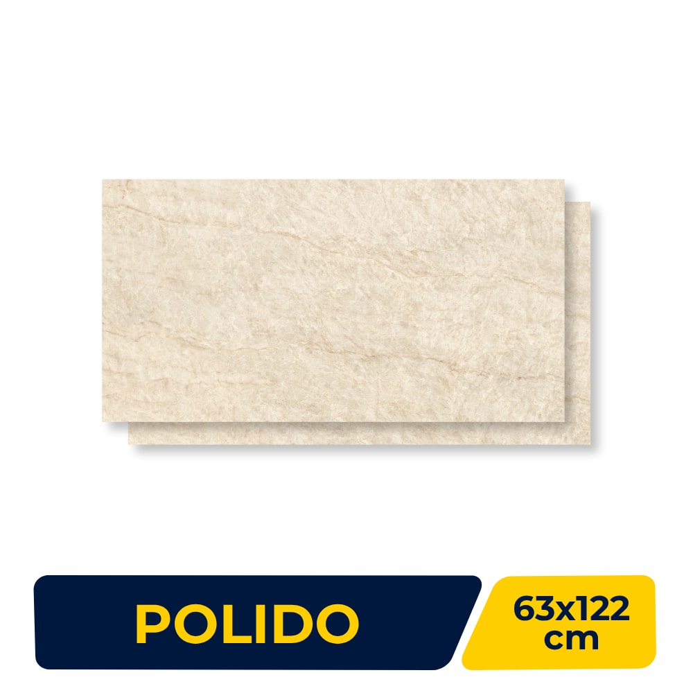 Piso Cerâmico Polido Embramaco 63x122cm Supra Taj Mahal Lux Retificado - P63550